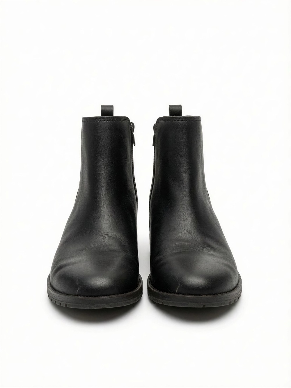 Women's Black Leather Ankle Booties - Sleek Side-Zip Design